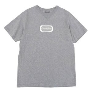 DIOR Signature Logo T-shirt Tops Men's Gray L 343j696c0554 L